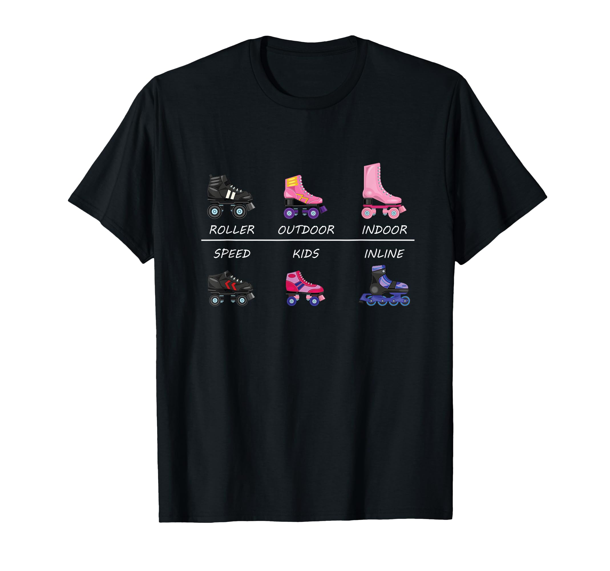 Various Roller Skate Types Roller T-Shirt - Trendy Graphic for Adults - T-Shirt, Sweatshirt, Hoodie