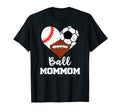 Ball Mommom Heart Funny Baseball T-Shirt - Aesthetic Graphic for Adults - T-Shirt, Sweatshirt, Hoodie
