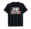Rams Soccer Mom Game Day Mascot Red T-Shirt - Minimalist Print for Adults - T-Shirt, Sweatshirt, Hoodie