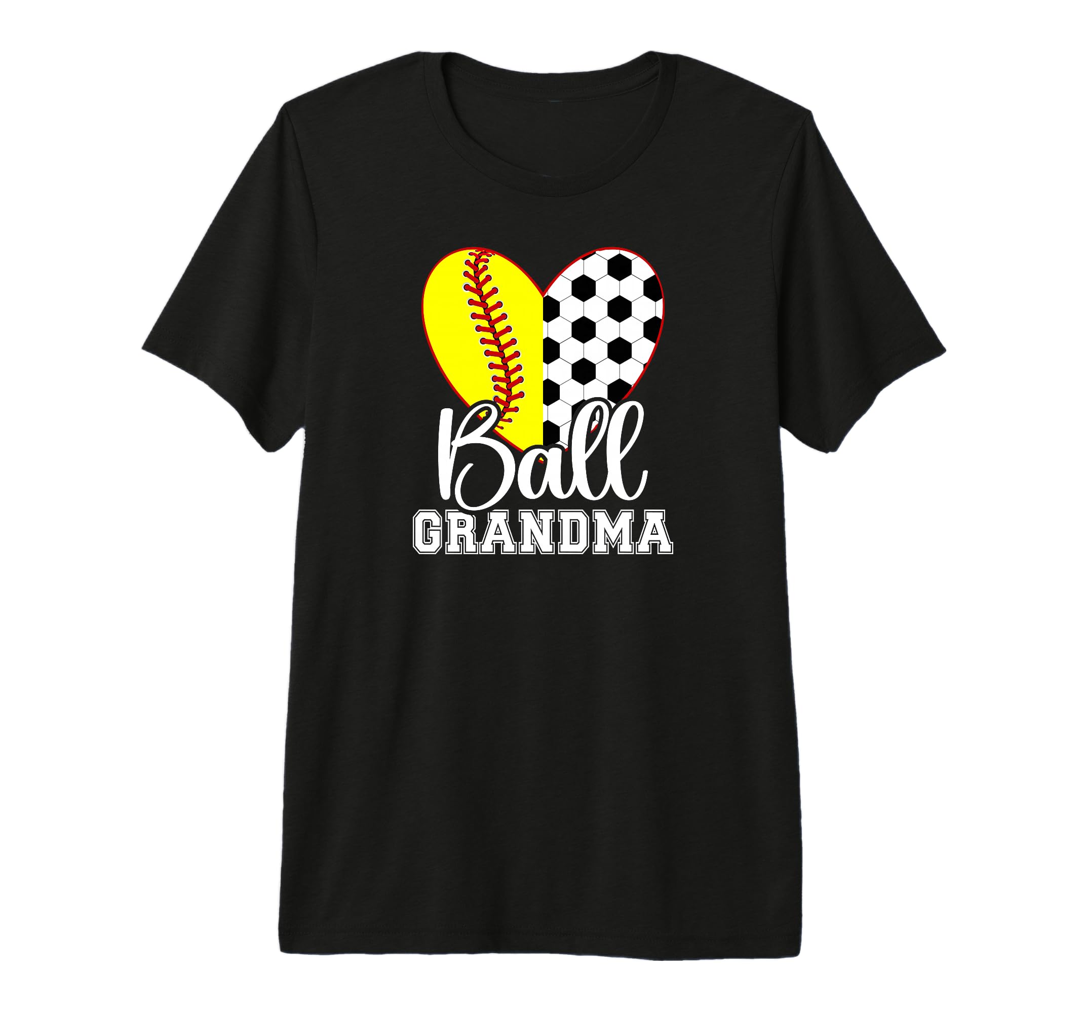Ball Grandma Heart Soccer Softball T-Shirt - Novelty Apparel Men Women - T-Shirt, Sweatshirt, Hoodie