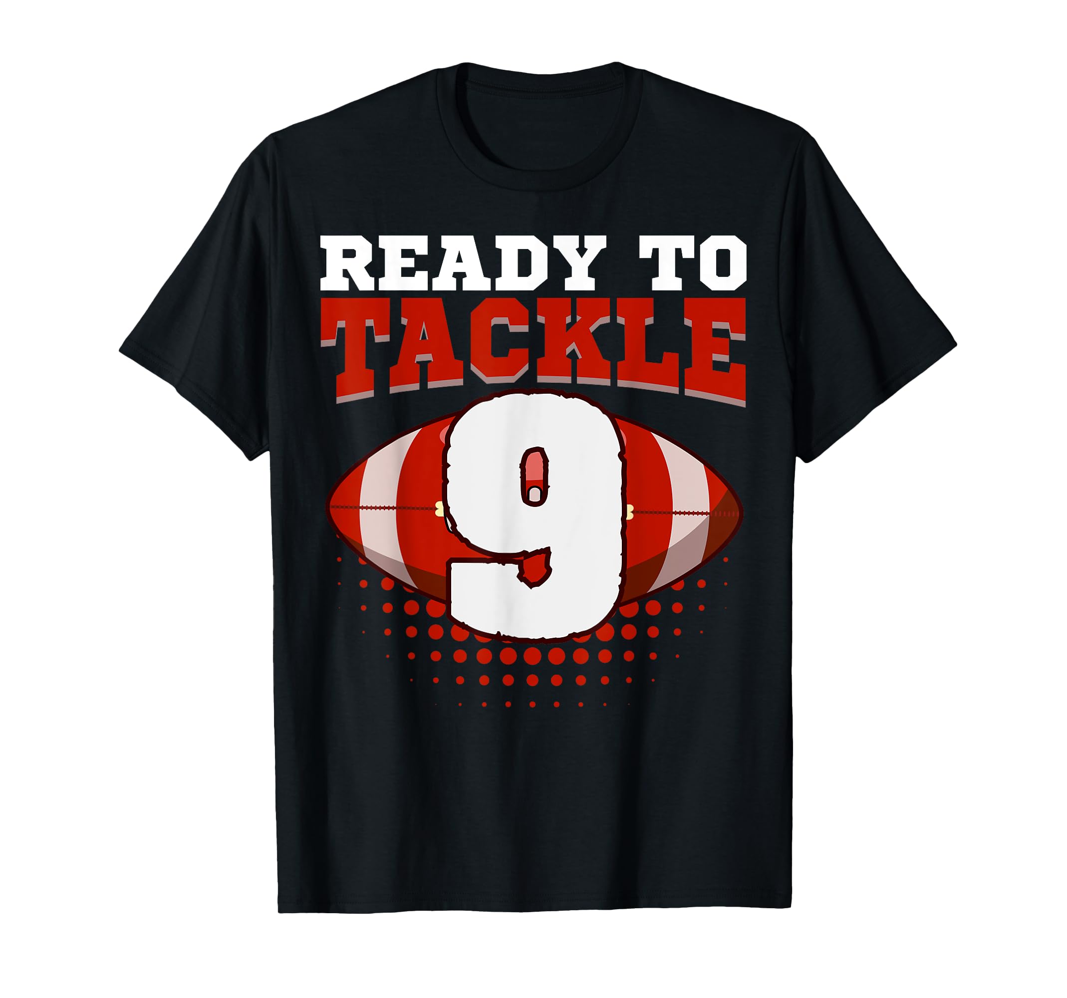 Football 9Th Birthday Player Tackle Team T-Shirt - Minimalist Print Unisex - T-Shirt, Sweatshirt, Hoodie