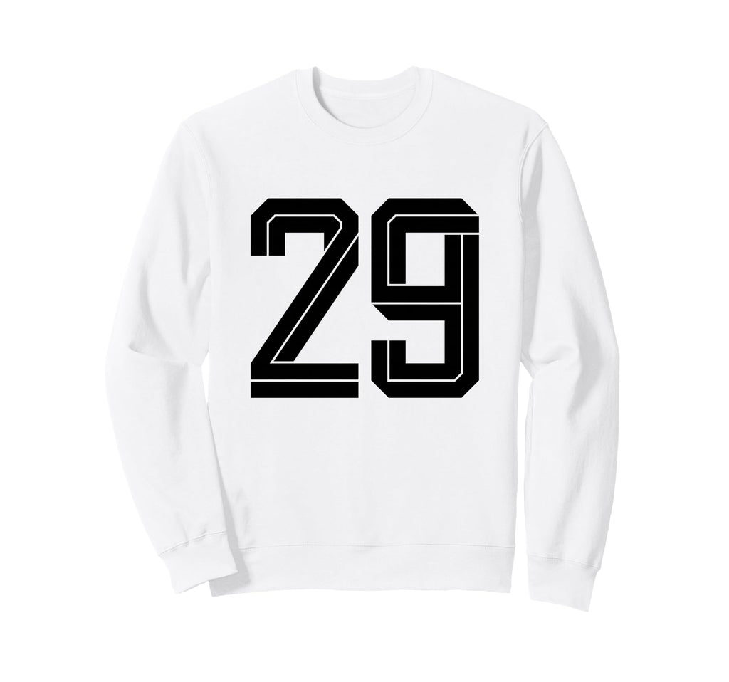 29 White Number 29 Sports Fan Soccer Sweatshirt - Novelty Apparel Men Women - T-Shirt, Sweatshirt, Hoodie