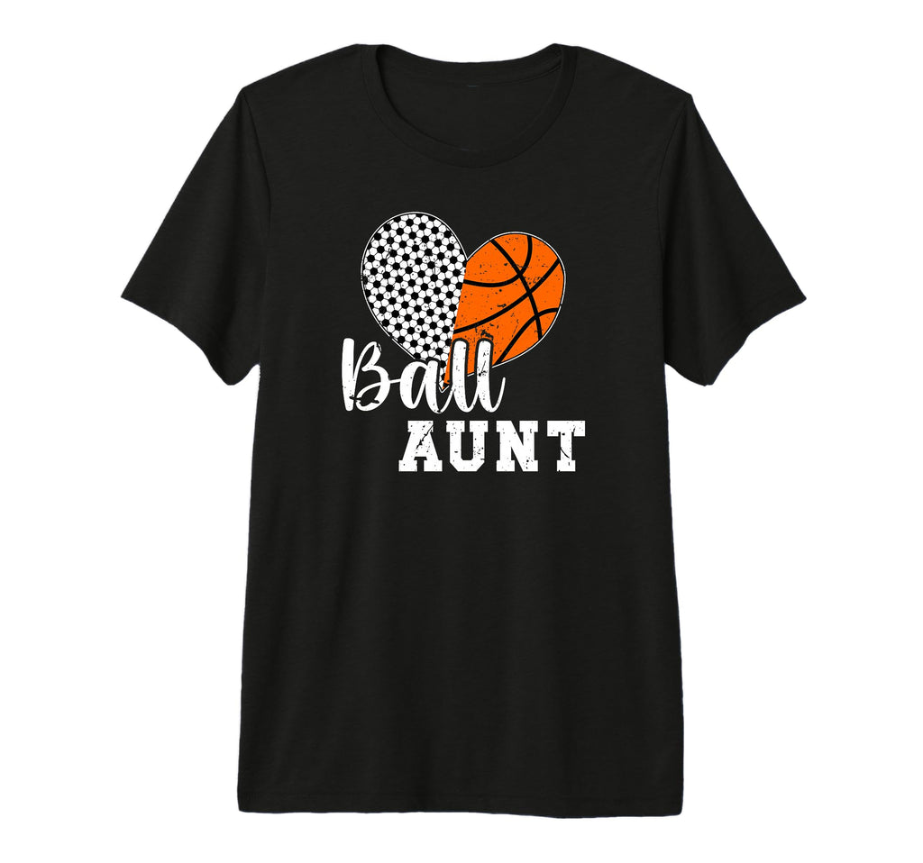 Ball Aunt Heart Soccer Basketball T-Shirt - Aesthetic Graphic for Adults - T-Shirt, Sweatshirt, Hoodie