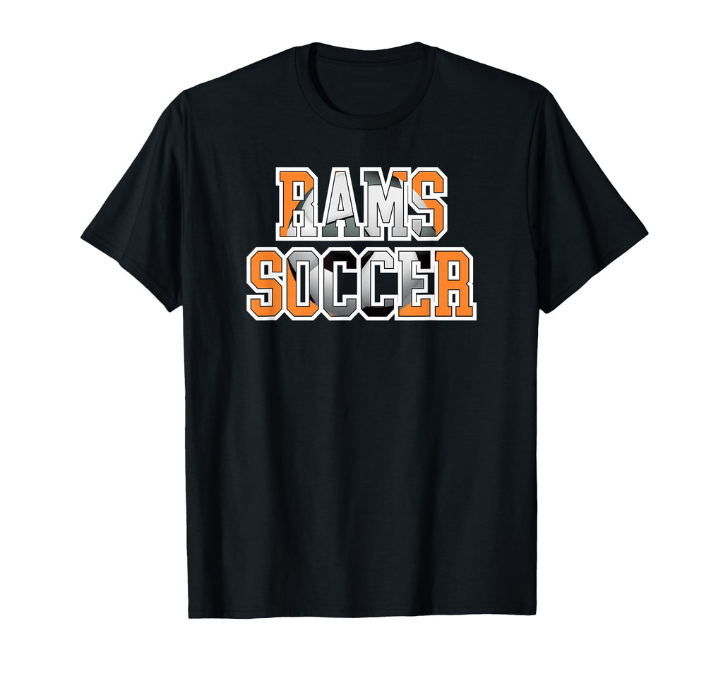 Rams Soccer Mom Game Day Mascot Orange T-Shirt - Graphic Print for Adults - T-Shirt, Sweatshirt, Hoodie