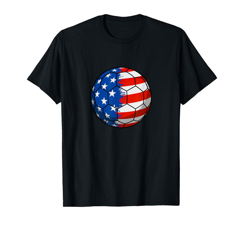 Patriotic Soccer Ball American Flag T-Shirt - Novelty Apparel for Adults - T-Shirt, Sweatshirt, Hoodie