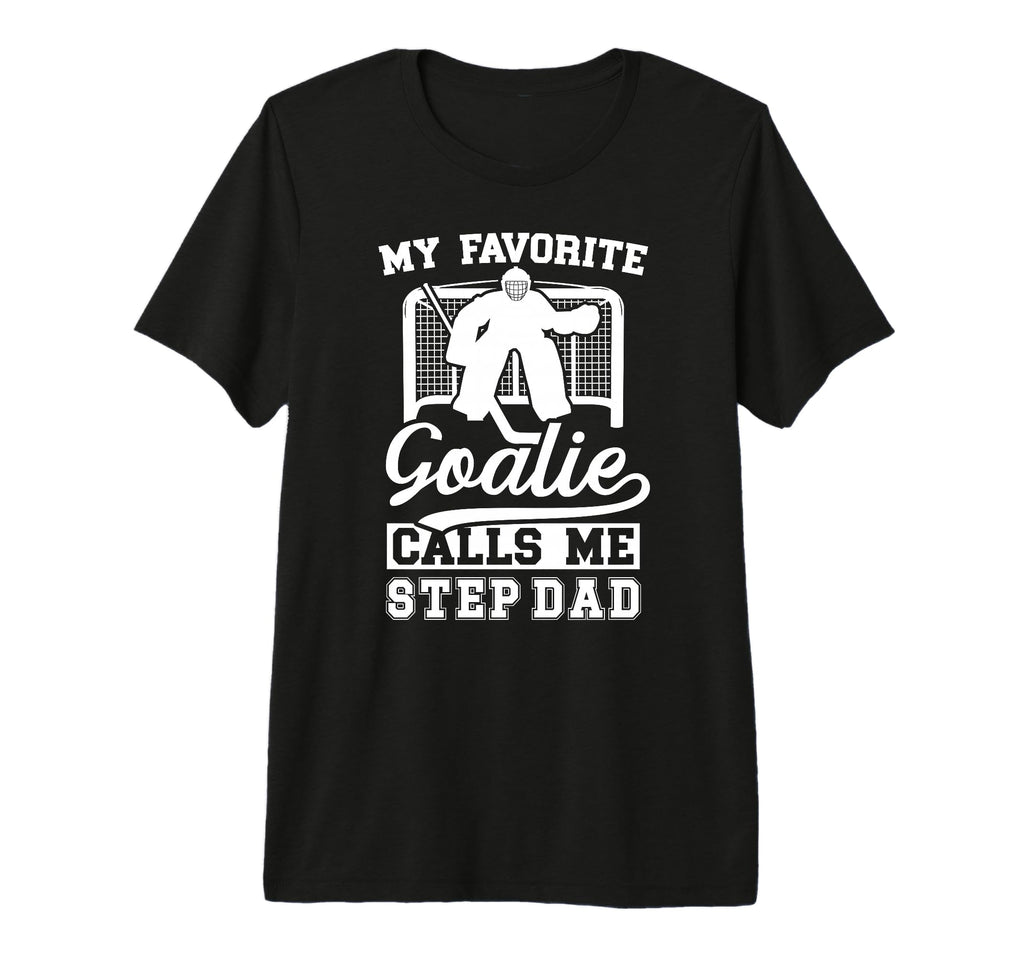 Mens Proud Hockey Goalie Step Dad T-Shirt - Custom Art Print for Adults - T-Shirt, Sweatshirt, Hoodie
