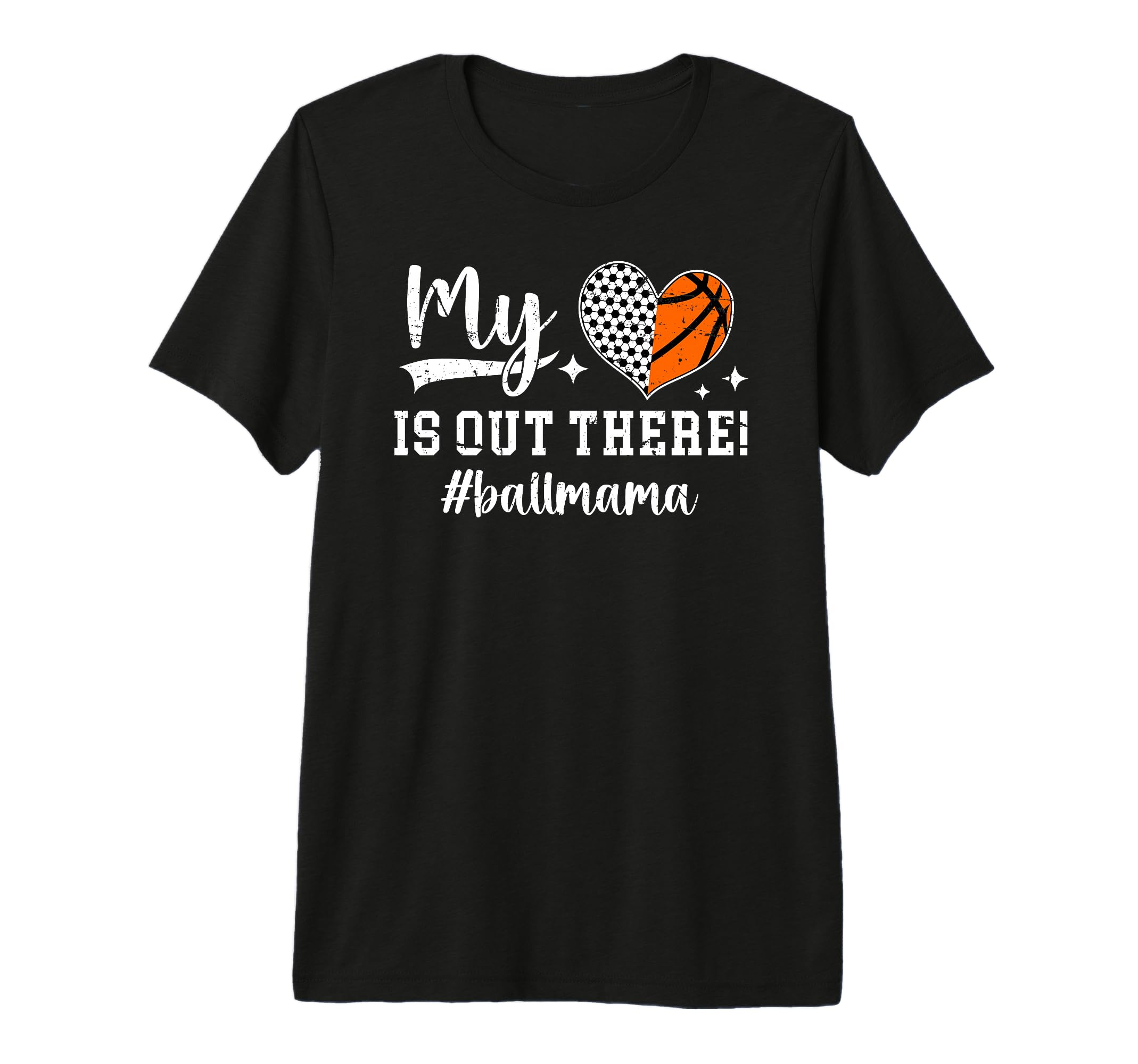 My Heart Is Out There Ball Mama Basketball T-Shirt - Trendy Graphic Unisex - T-Shirt, Sweatshirt, Hoodie