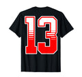 White Red Sport Team Number 13 T-Shirt - Unique Graphic Unisex - T-Shirt, Sweatshirt, Hoodie