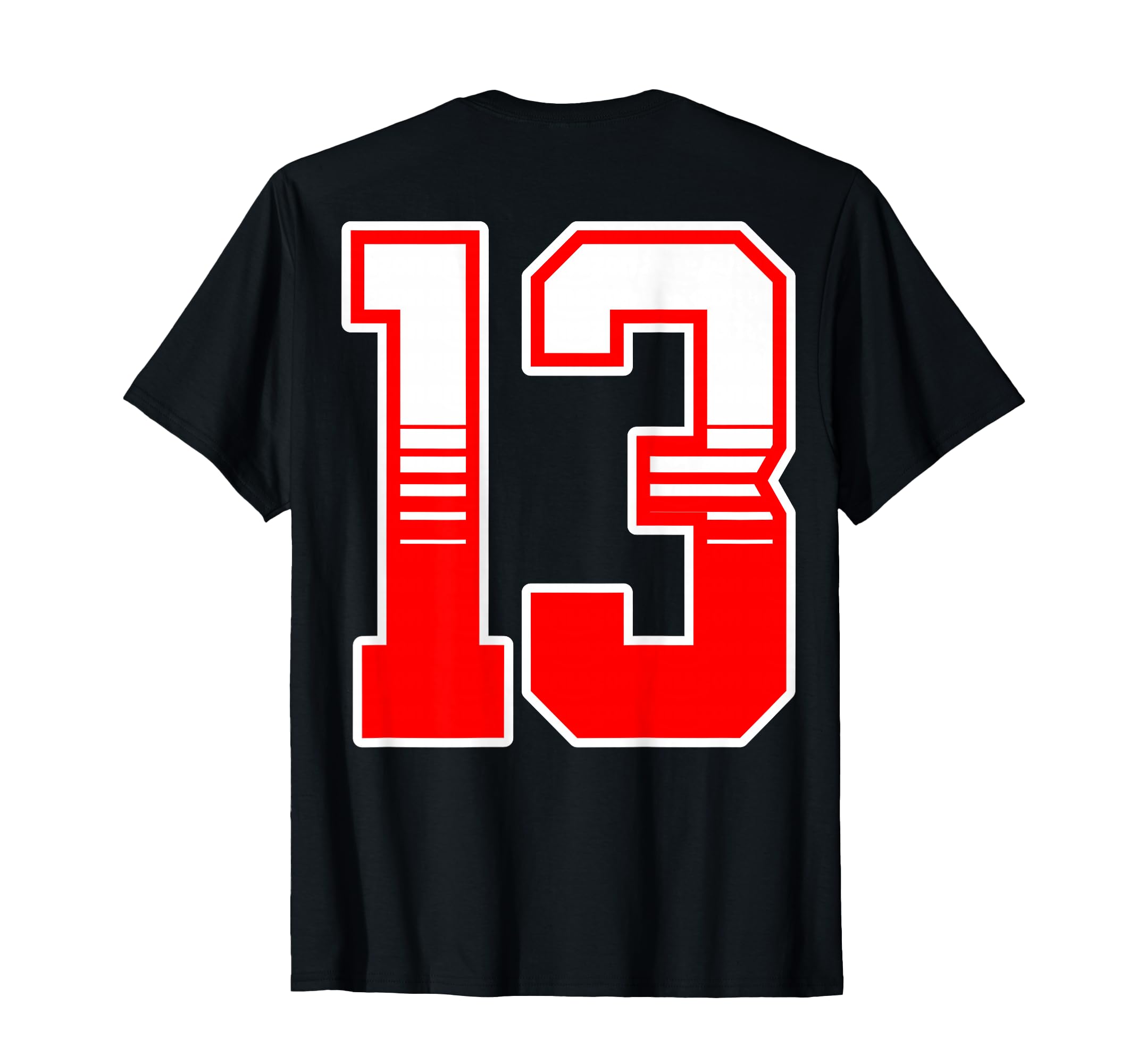 White Red Sport Team Number 13 T-Shirt - Unique Graphic Unisex - T-Shirt, Sweatshirt, Hoodie