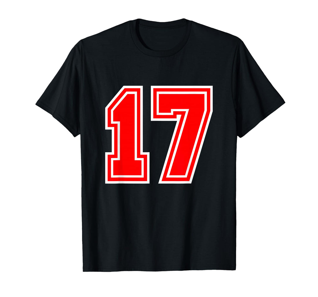 Red Sport Team Number 17 T-Shirt - Streetwear Style Men Women - T-Shirt, Sweatshirt, Hoodie