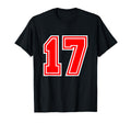 Red Sport Team Number 17 T-Shirt - Streetwear Style Men Women - T-Shirt, Sweatshirt, Hoodie