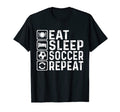 Eat Sleep Soccer Repeat Football Player T-Shirt - Aesthetic Graphic Unisex - T-Shirt, Sweatshirt, Hoodie