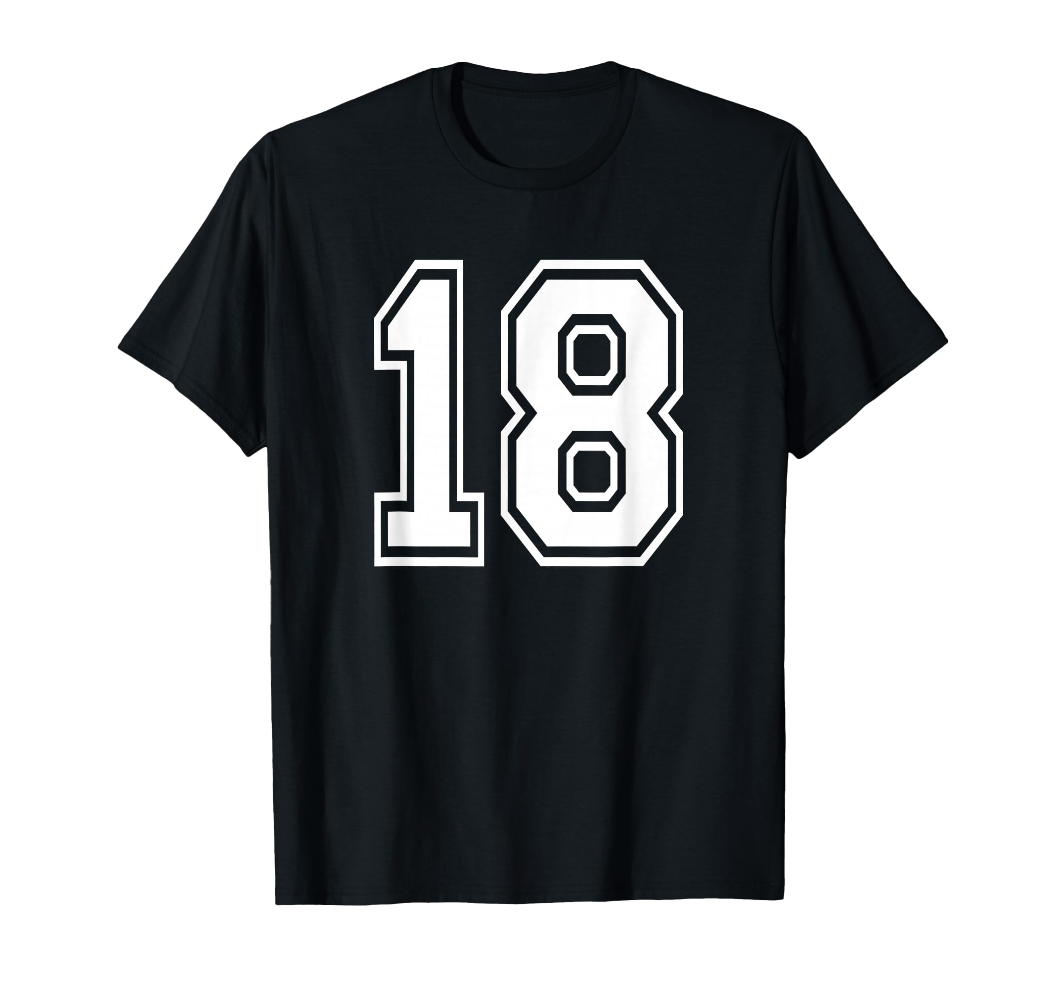 Number 18 Numbered Uniform T-Shirt - Casual Everyday Wear for Adults - T-Shirt, Sweatshirt, Hoodie