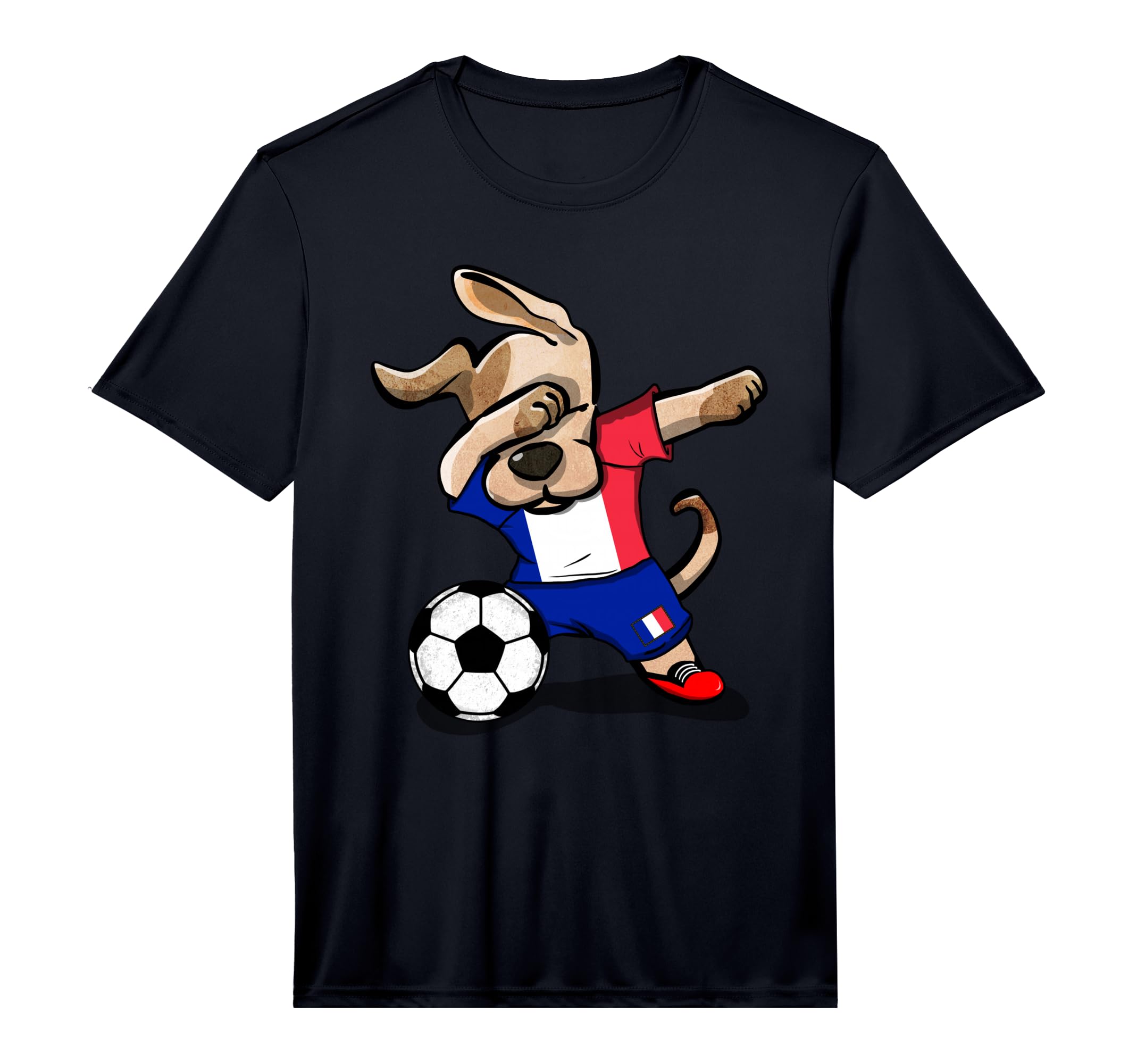 Funny Dabbing Dog France Soccer Jersey T-Shirt - Trendy Graphic Men Women - T-Shirt, Sweatshirt, Hoodie