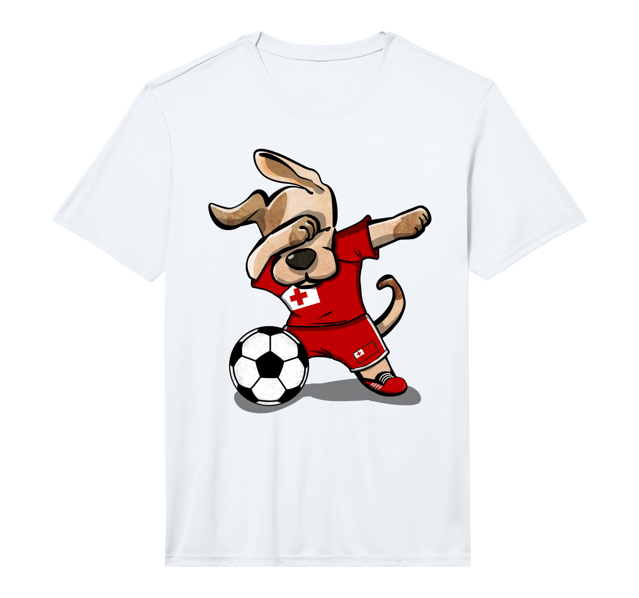 Dog Dabbing Soccer Tonga Jersey T-Shirt - Custom Art Print for Adults - T-Shirt, Sweatshirt, Hoodie