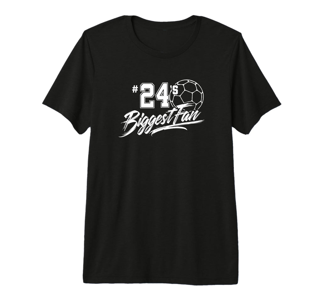 Number 24S Biggest Fan Soccer Player Mom T-Shirt - Trendy Graphic Unisex - T-Shirt, Sweatshirt, Hoodie