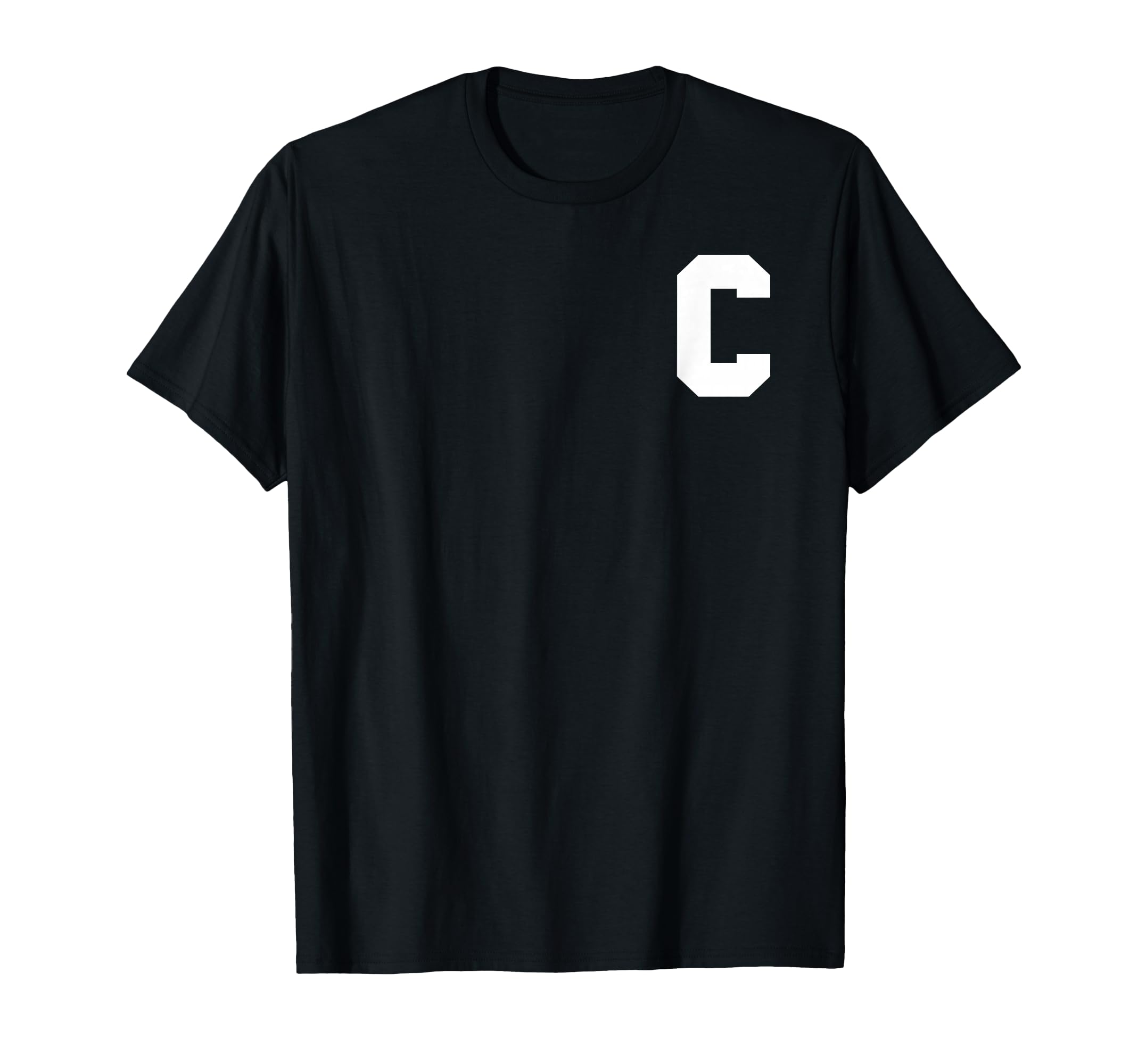 Sports Team Captain Letter C T-Shirt - Minimalist Print Men Women - T-Shirt, Sweatshirt, Hoodie