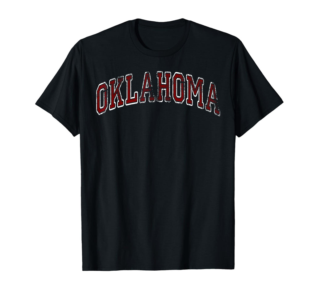 Oklahoma Ok Varsity Red Text T-Shirt - Trendy Graphic Men Women - T-Shirt, Sweatshirt, Hoodie