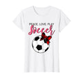 Peace Love Soccer Bow Teen Soccer Mom T-Shirt - Custom Art Print for Adults - T-Shirt, Sweatshirt, Hoodie