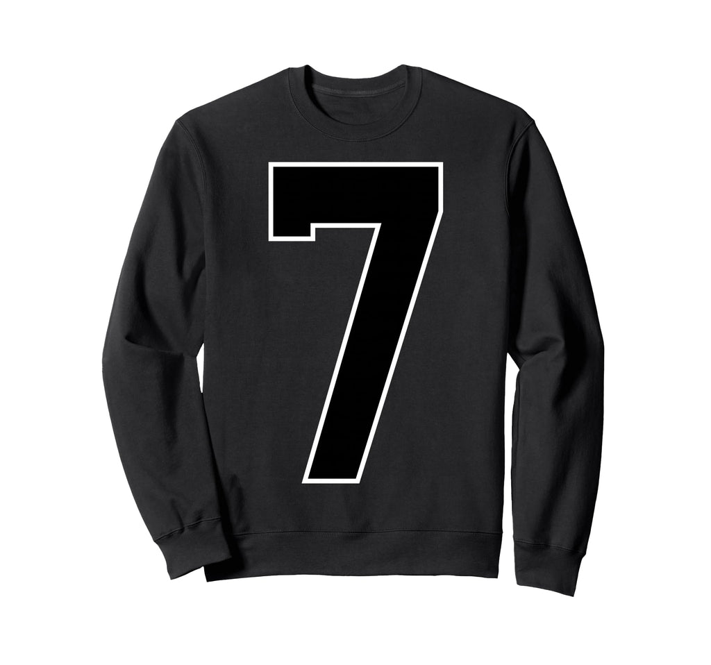 Black Sports Team Number 7 Fan Sweatshirt - Aesthetic Graphic Men Women - T-Shirt, Sweatshirt, Hoodie