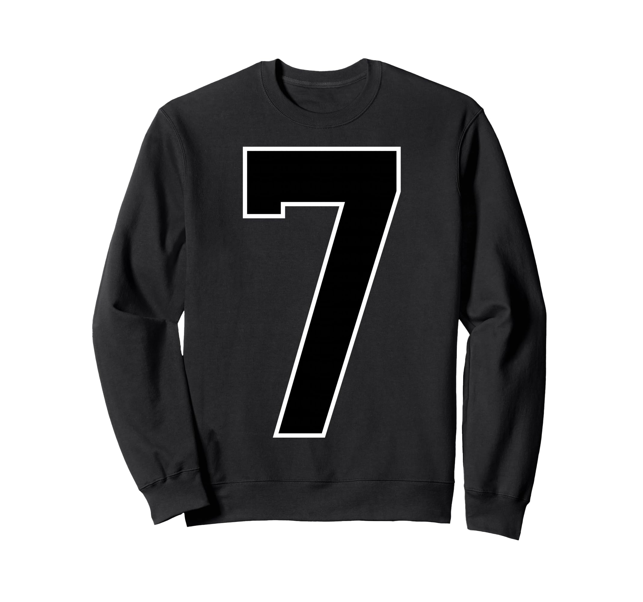 Black Sports Team Number 7 Fan Sweatshirt - Aesthetic Graphic Men Women - T-Shirt, Sweatshirt, Hoodie