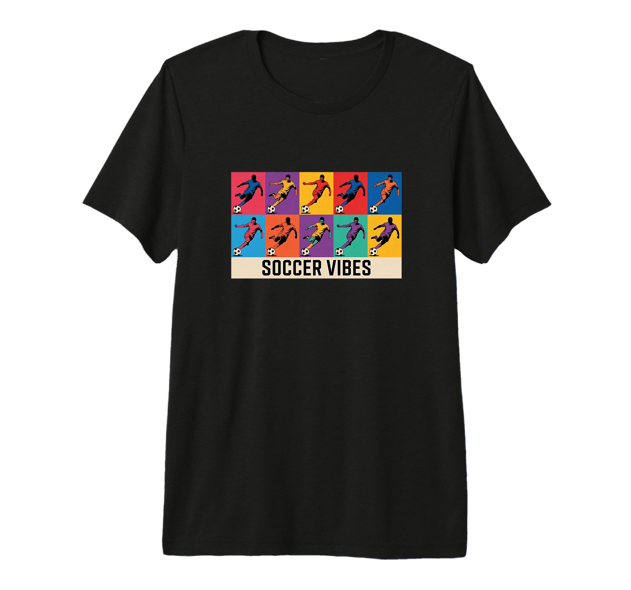 Soccer Vibes Colorful Action Packed T-Shirt - Minimalist Print Men Women - T-Shirt, Sweatshirt, Hoodie