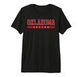 Oklahoma Soccer Red Text Tri Blend T-Shirt - Fun Novelty Design for Adults - T-Shirt, Sweatshirt, Hoodie