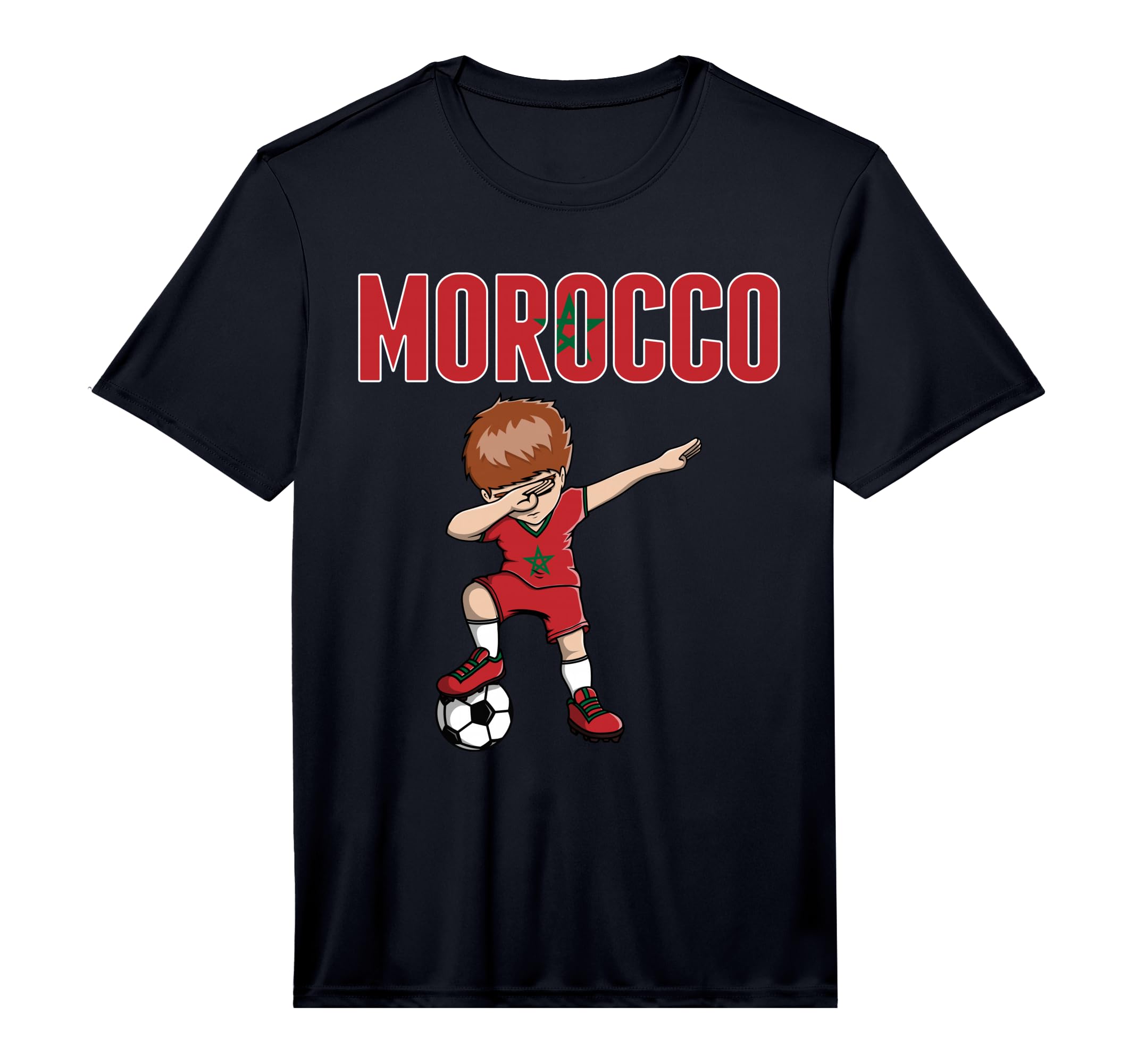 Dabbing Soccer Morocco Soccer Fans Jersey T-Shirt - Unique Graphic Unisex - T-Shirt, Sweatshirt, Hoodie