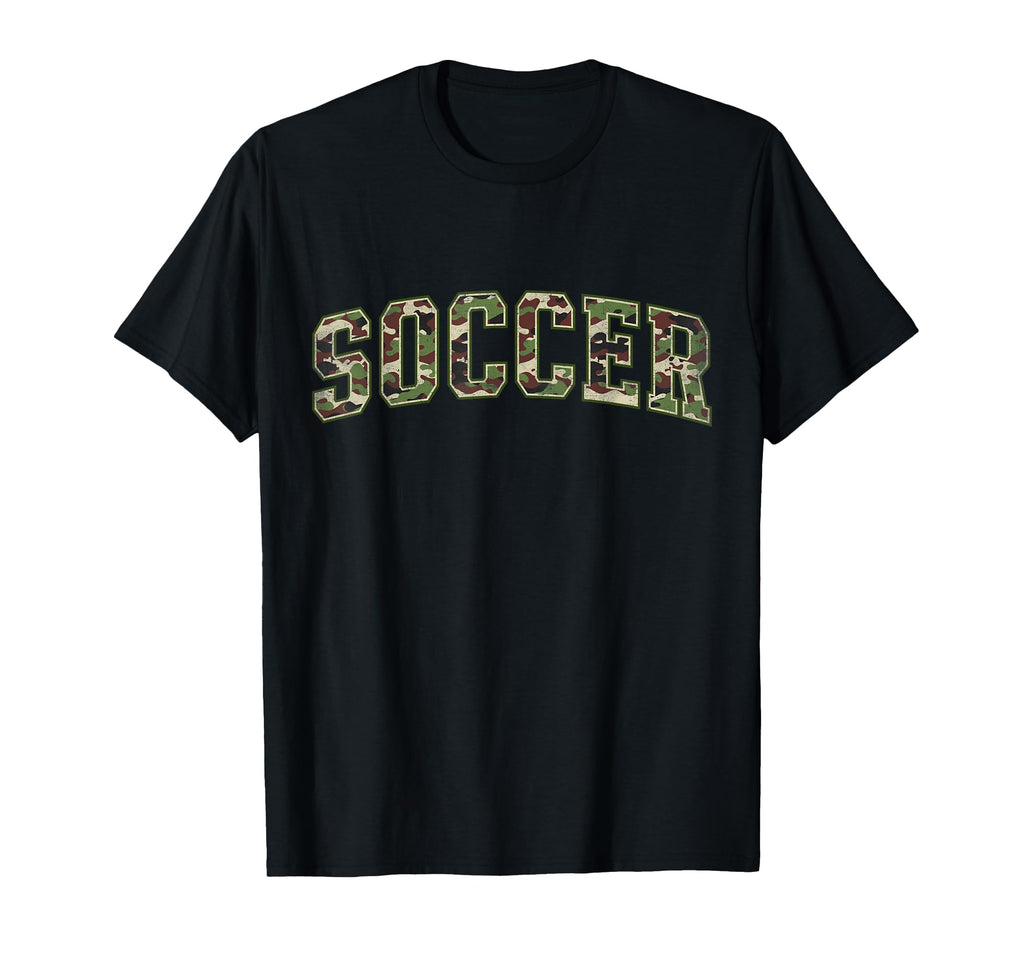 Camo Soccer Camourflage Varsity Text T-Shirt - Graphic Print Men Women - T-Shirt, Sweatshirt, Hoodie