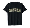 Camo Soccer Camourflage Varsity Text T-Shirt - Graphic Print Men Women - T-Shirt, Sweatshirt, Hoodie