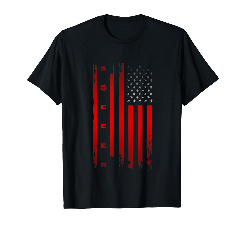 American Flag Soccer Soccer T-Shirt - Novelty Apparel Men Women - T-Shirt, Sweatshirt, Hoodie