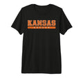 Kansas Soccer Orange Text Tri Blend T-Shirt - Minimalist Print for Adults - T-Shirt, Sweatshirt, Hoodie