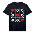 Soccer Valentine Heart Tic Tac Toe Love T-Shirt - Unique Graphic Men Women - T-Shirt, Sweatshirt, Hoodie