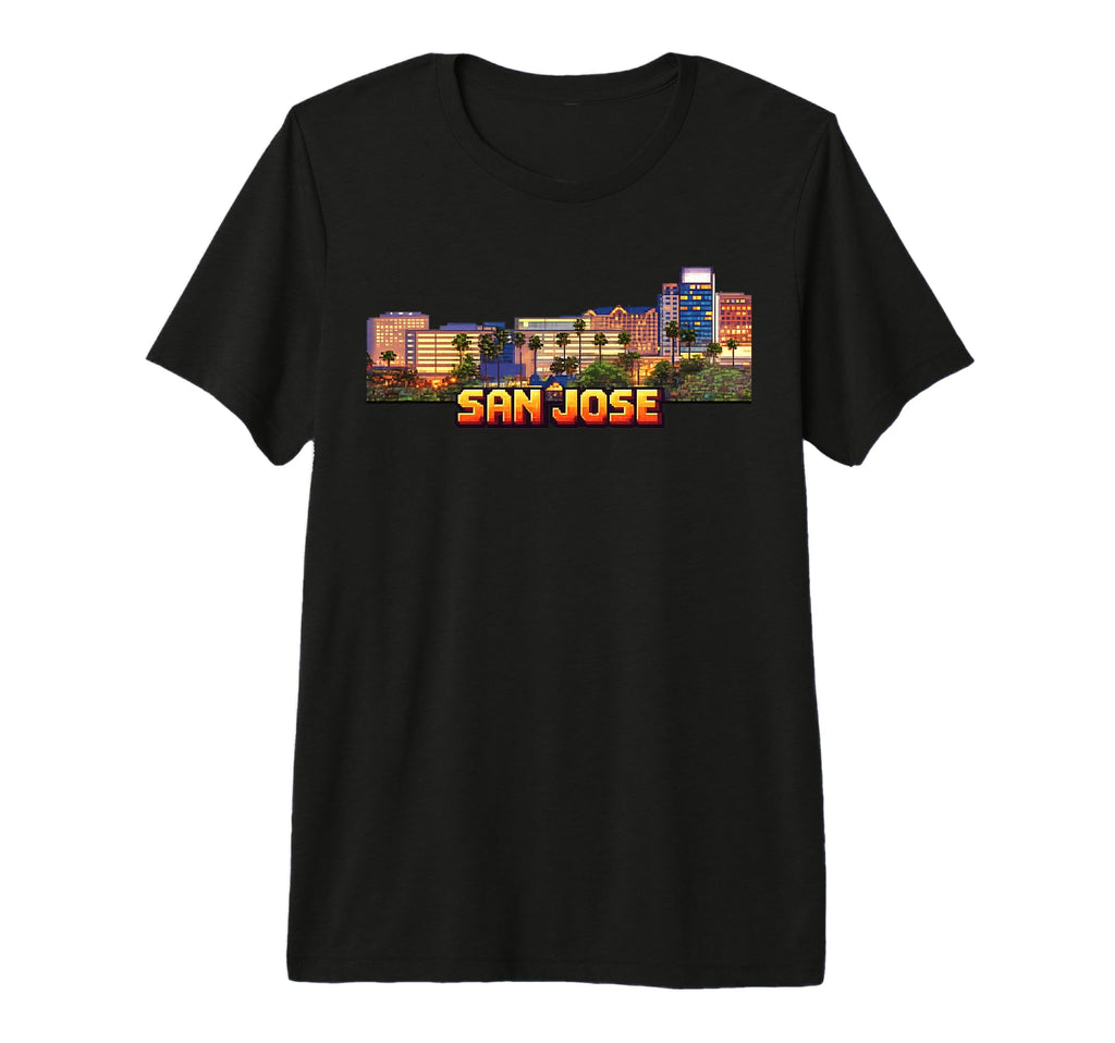 San Jose 8 Bit Video Arcade Gamer T-Shirt - Trendy Graphic for Adults - T-Shirt, Sweatshirt, Hoodie