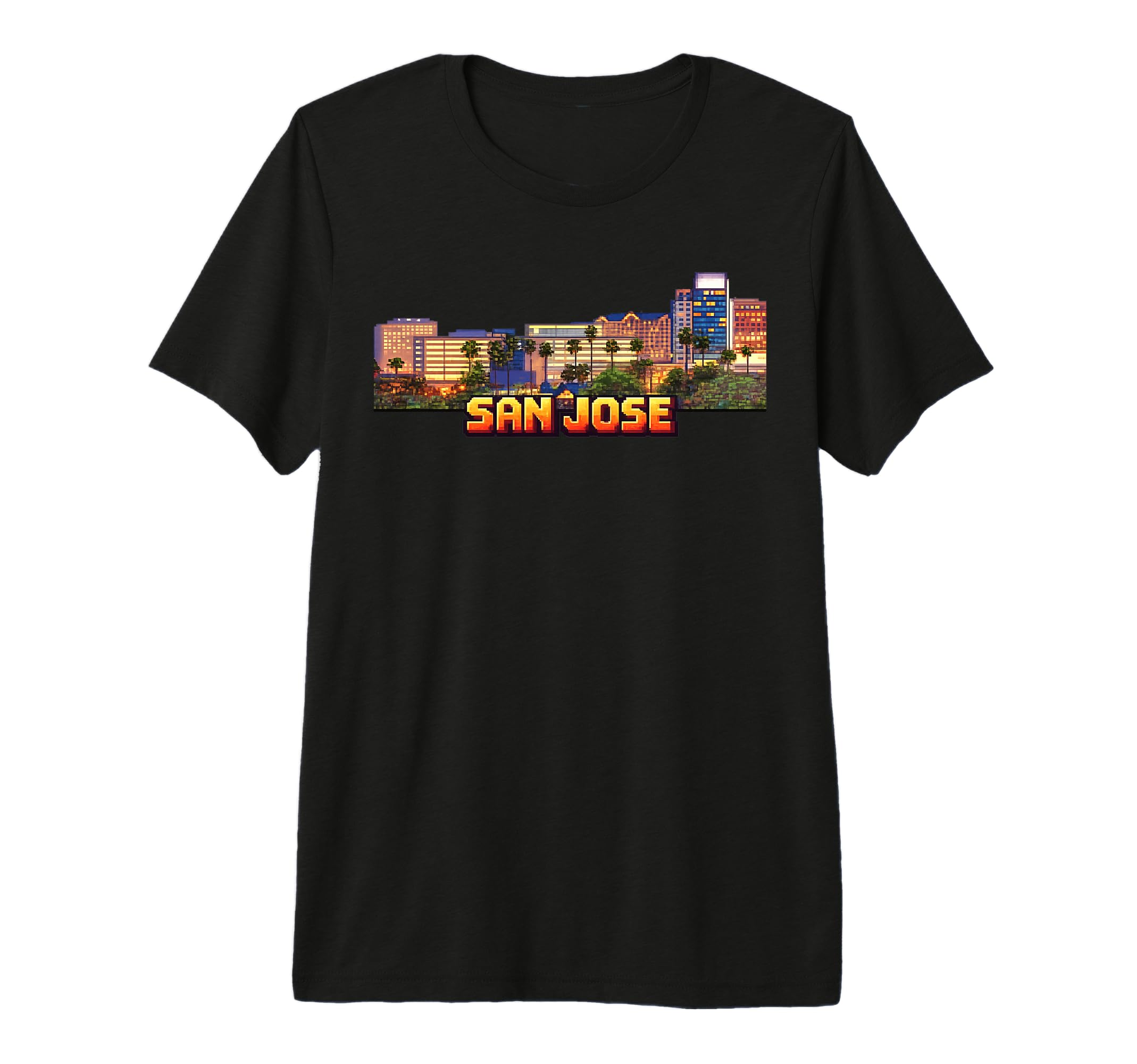 San Jose 8 Bit Video Arcade Gamer T-Shirt - Trendy Graphic for Adults - T-Shirt, Sweatshirt, Hoodie