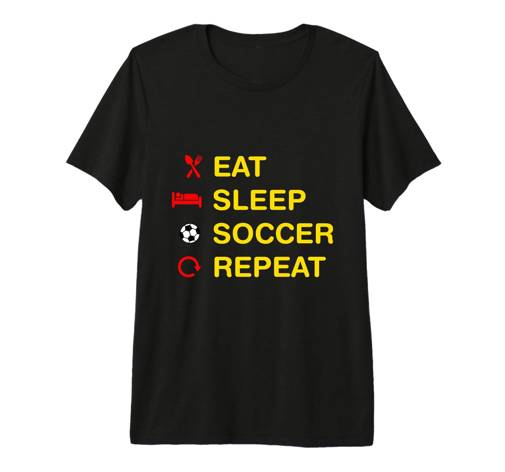 Eat Sleep Soccer Repeat Tri Blend T-Shirt - Trendy Graphic Unisex - T-Shirt, Sweatshirt, Hoodie