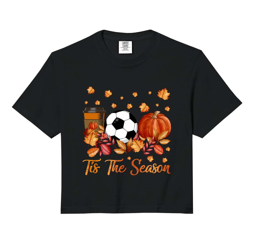 Tis Season Soccer Pumpkin Autumn Fall T-Shirt - Custom Art Print Men Women - T-Shirt, Sweatshirt, Hoodie