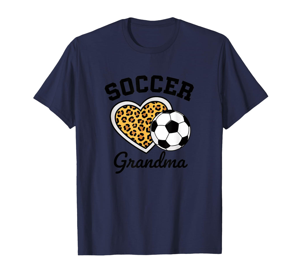 Soccer Grandparent Leopard Heart T-Shirt - Fun Novelty Design for Adults - T-Shirt, Sweatshirt, Hoodie
