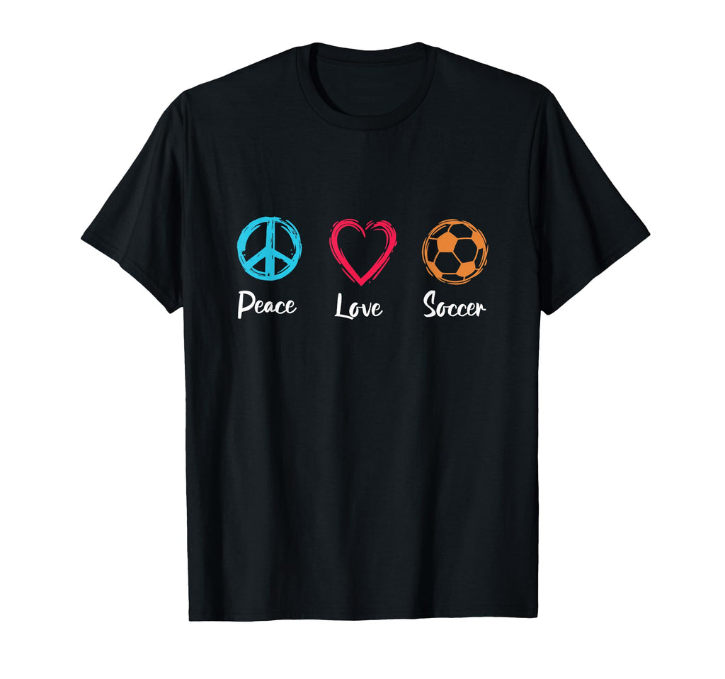 Peace Love Soccer Footballer T-Shirt - Aesthetic Graphic for Adults - T-Shirt, Sweatshirt, Hoodie