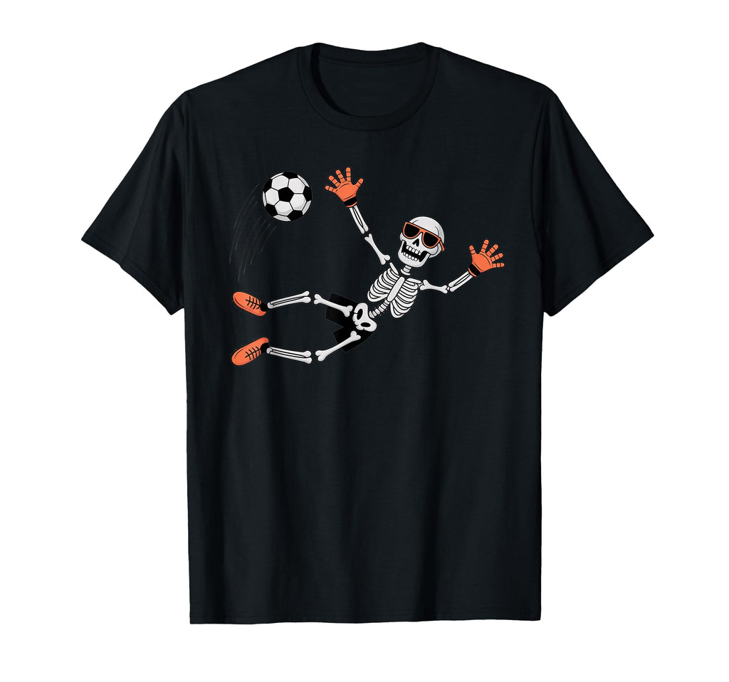 Skeleton Soccer Goalkeeper Halloween Sport T-Shirt - Trendy Graphic Unisex - T-Shirt, Sweatshirt, Hoodie