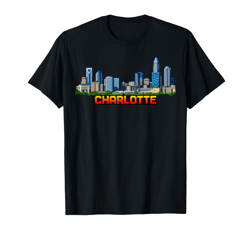 Charlotte 8 Bit Video Arcade Gamer T-Shirt - Aesthetic Graphic Unisex - T-Shirt, Sweatshirt, Hoodie
