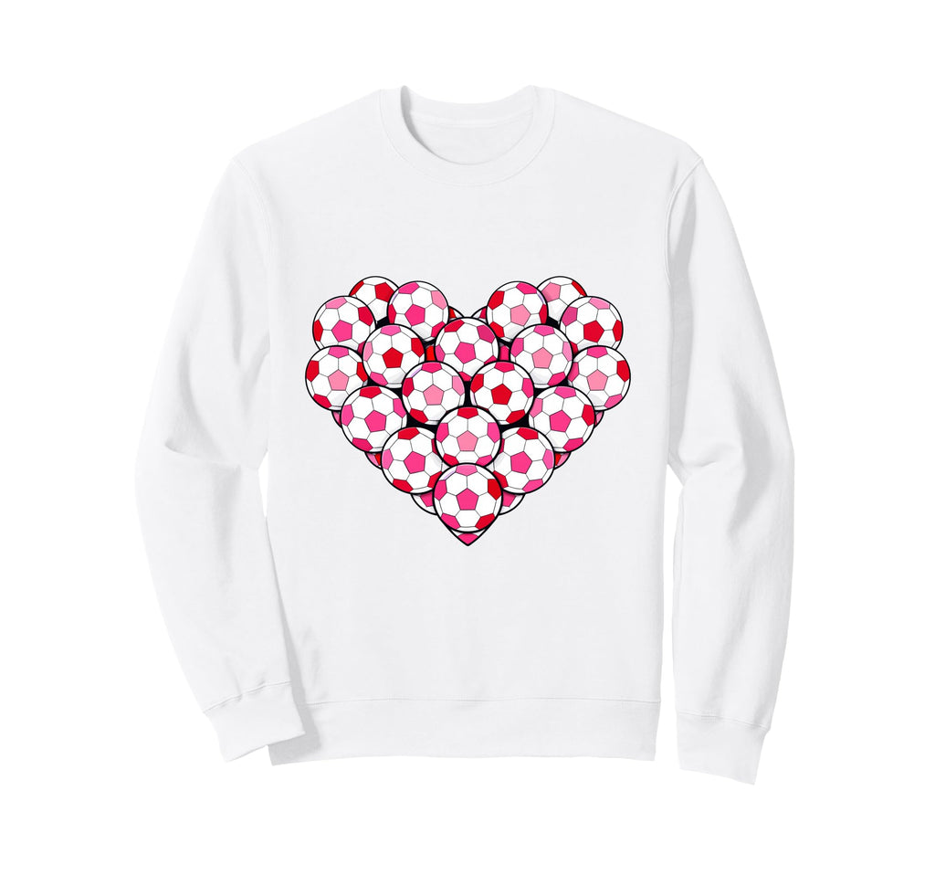Heart Shaped Soccer Ball Pattern Sweatshirt - Minimalist Print Men Women - T-Shirt, Sweatshirt, Hoodie