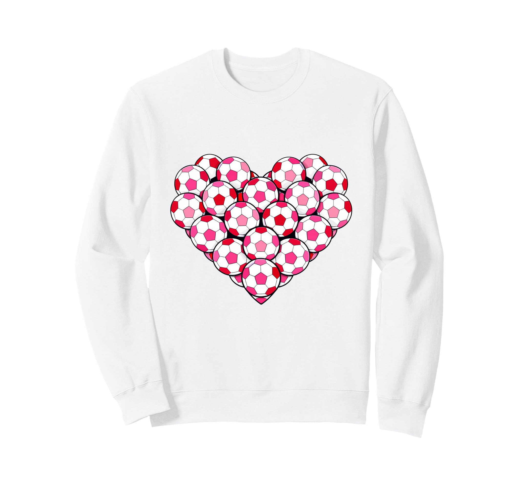 Heart Shaped Soccer Ball Pattern Sweatshirt - Minimalist Print Men Women - T-Shirt, Sweatshirt, Hoodie