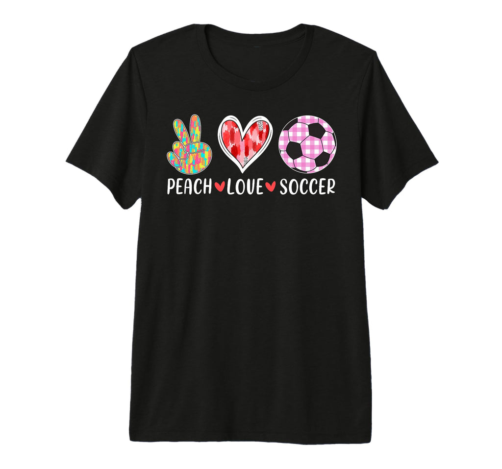 Peach Love Soccer Peace Heart Gift Hoodie - Minimalist Print Men Women - T-Shirt, Sweatshirt, Hoodie