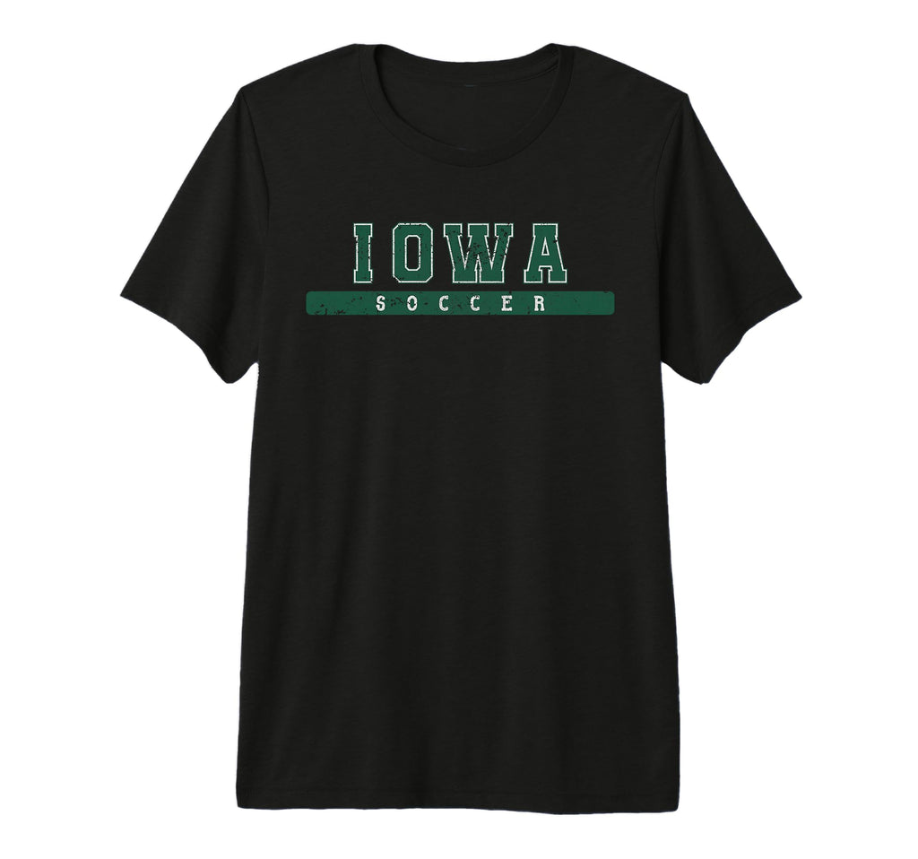 Iowa Soccer Green Text Tri Blend T-Shirt - Graphic Print Men Women - T-Shirt, Sweatshirt, Hoodie
