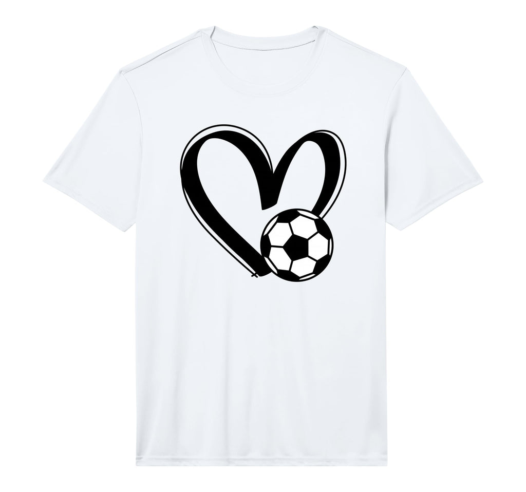 Soccer Ball Heart Performance T-Shirt - Novelty Apparel Unisex - T-Shirt, Sweatshirt, Hoodie