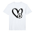Soccer Ball Heart Performance T-Shirt - Graphic Print Unisex - T-Shirt, Sweatshirt, Hoodie