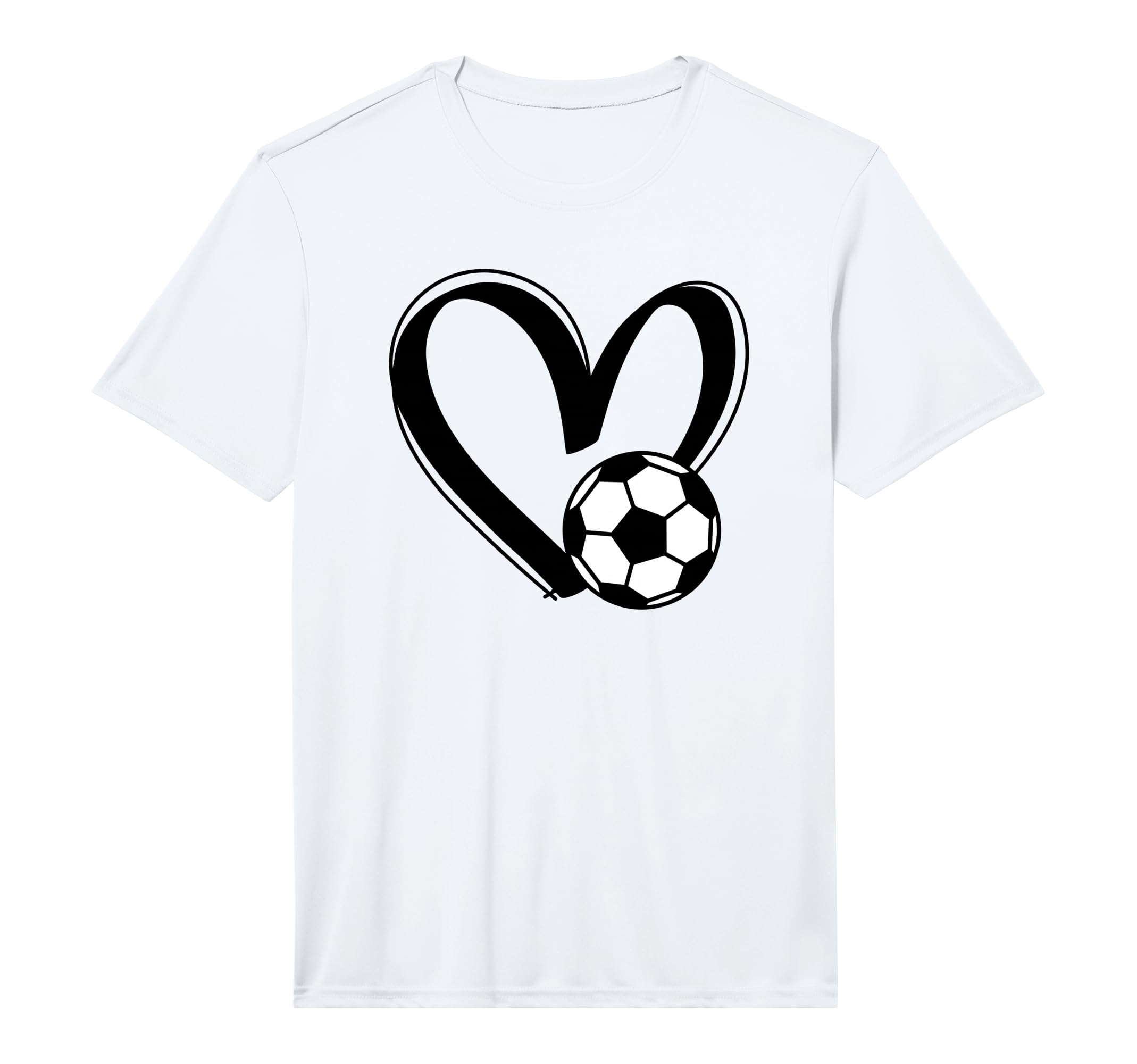 Soccer Ball Heart Performance T-Shirt - Graphic Print Unisex - T-Shirt, Sweatshirt, Hoodie
