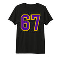 Purple And Gold Number 67 Jersey Player T-Shirt - Trendy Graphic Men Women - T-Shirt, Sweatshirt, Hoodie