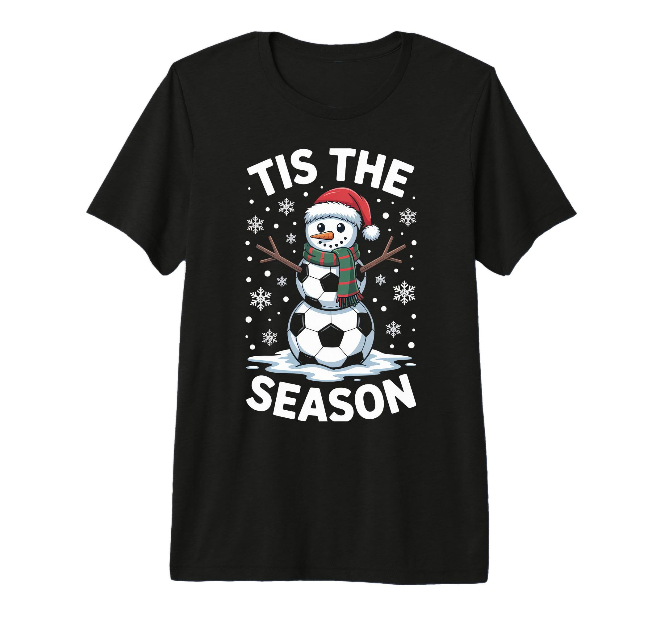 Tis Season Snowman Soccer Player Fun T-Shirt - Unique Graphic for Adults - T-Shirt, Sweatshirt, Hoodie